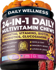 24-In-1 Daily Multivitamin Dog Chews   Beef Flavor   All-In-One Phd-Endorsed Sup