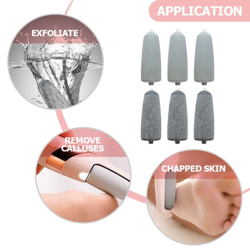 6 Pcs Foot Grinder Scrub Head Dead Removing Tools Care Remover - Picture 10 of 12