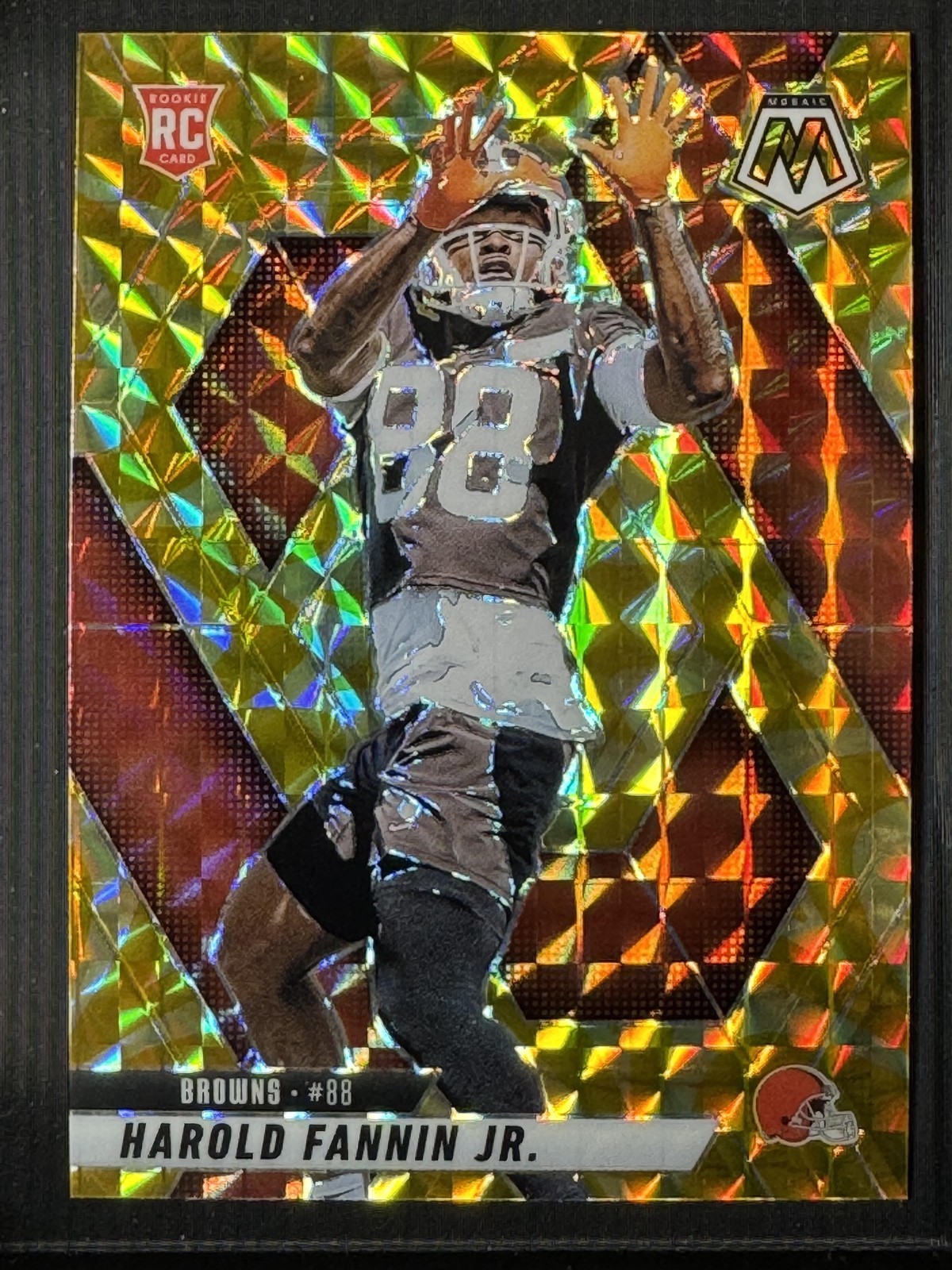 2025 Panini Mosaic Mosaic Reactive Yellow #384 Harold Fannin Jr. Browns Rookie