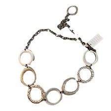 Chico s Reptile Rounds Silver Metal Chain Belt NWT size S/M