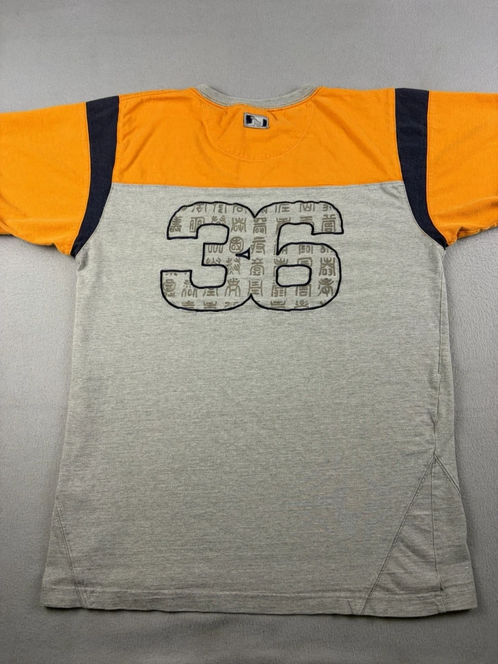 Vintage Drunkn Munky T-Shirt Men’s Size Medium Gray Orange Ringer Tee Y2k Skate - Image 4 of 4