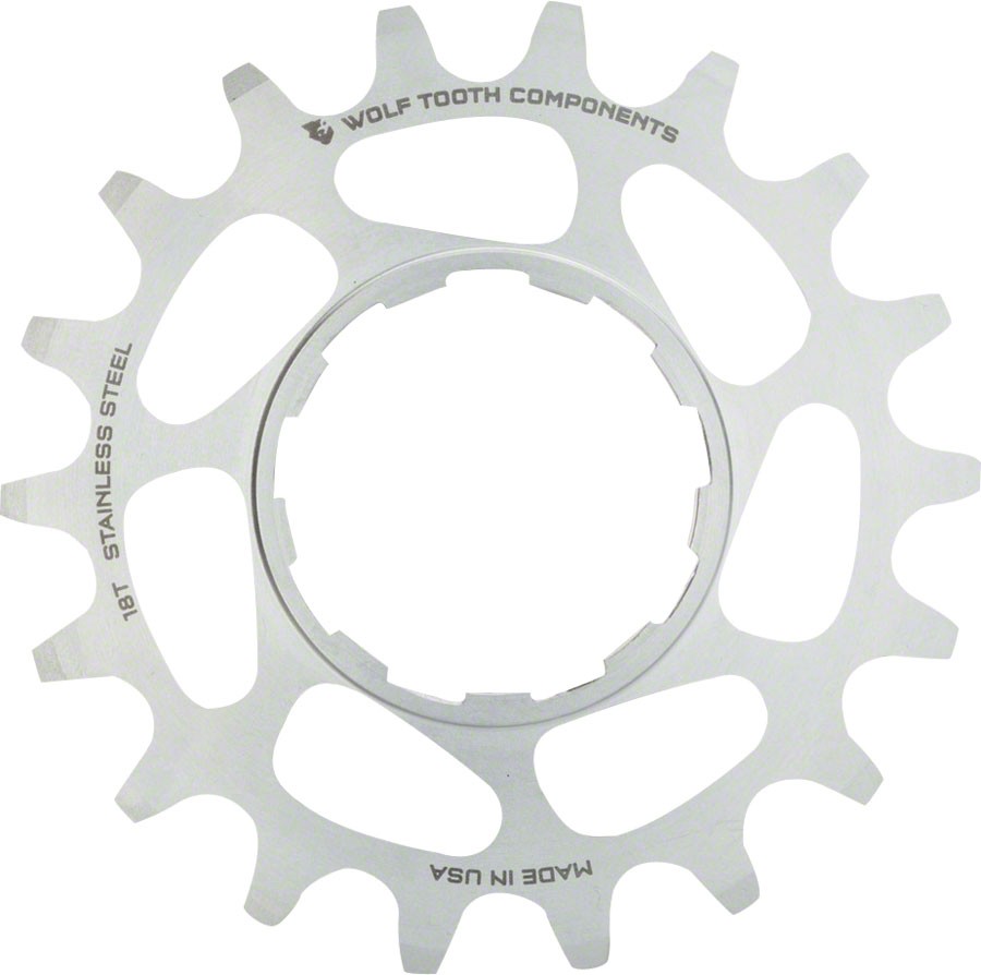 Wolf Tooth Single Speed Stainless Steel Cog - 16t Compatible with 332 Chains 16390₽