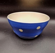Sandygate Pottery Devon Blue White Polka Dot Small Nibble Dip Bowl