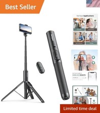 60" Phone Tripod - Selfie Stick, Lightweight All in One Phone Tripod Integrat...