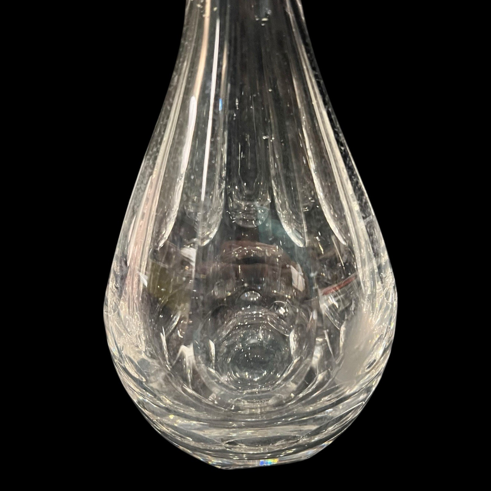 Vintage Heavy Hand Cut Crystal Glass Decanter W/Stopper Liquor 13”