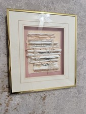Ellen Framed Abstract Mixed Media Collage Original Signed Art Paper String