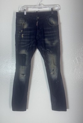 Dsquared2   Slim Jean  Distressed Bleached Jeans Made In Italy Rare Green Patch