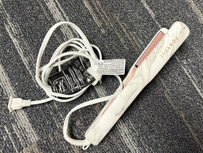 FOXYBAE Flat Iron White Marble 1'' Rose Gold Ceramic Tourmaline MRBL-L-FI