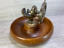 VINTAGE MARITIME CAST BRASS AND WOOD /SHIP'S WHEEL NUTCRACKER ORIGINAL VINTAGE 