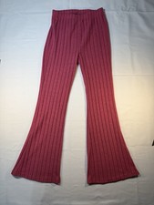 Shein Pants Girls 12Y Pink Stretchy Elastic Waistband Flared Leg Pull On