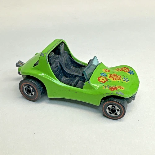 Mattel Hot Wheels Dune Daddy Green With Flowers Redline Vintage
