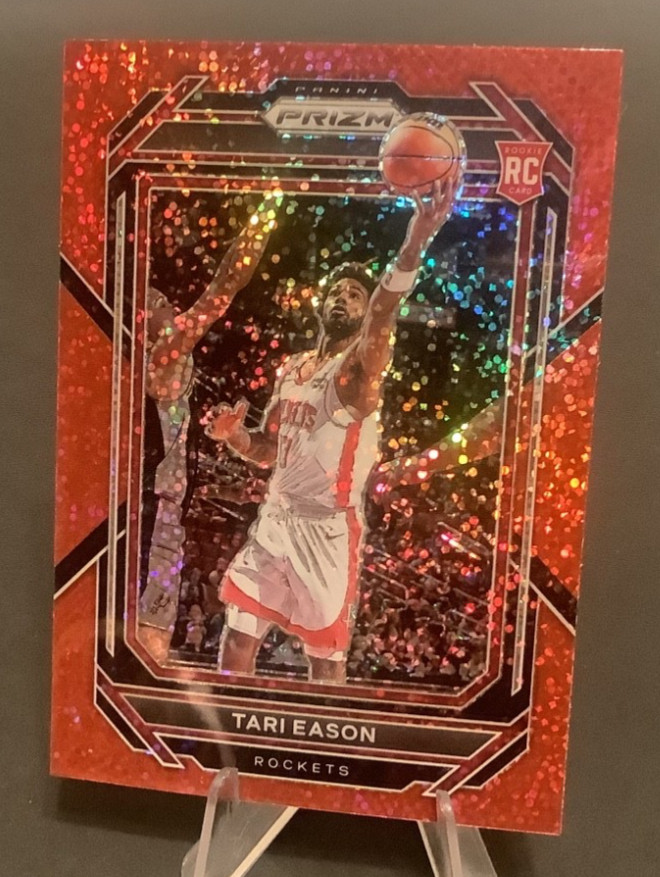2022-23 Panini Prizm - Tari Eason #258 Red Sparkle Prizm (RC)