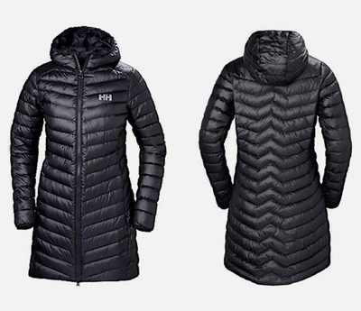 Helly Hansen W VERGLAS LONG INSULATOR COAT Womens w/ Hood Jacket 62830 Black XL