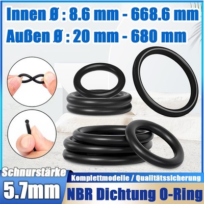 O Ring O-Ring Außen Ø 20 - 680 mm x Schnurstärke 5,7 mm NBR 70 Dichtring 0 Ring