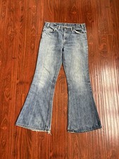 Vtg 70s 80s Levis 684 Orange Tab Denim Jeans Sz 34x32 Bell Bottom Flared 0217