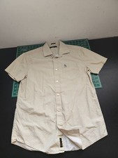 Penguin by Munsingwear Classic Fit Short Sleeve Button-up Shirt Size M Spotted
