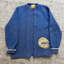 Vintage 60s Wool Grewe Letterman Small Los Angeles Blue Cardigan Sweater