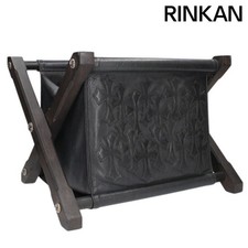 Chrome Hearts MAGAZINE RACK Semi Metaly Patch Ebony Leg Leather Men's Used d10ef