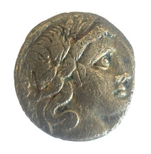 Genuine Roman Coin - Silver Apollo C. Vibius C.f. Pansa Republican Denarius 90bc
