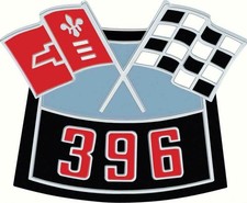 1965-69 Chevrolet 396 Crossed Flags Air Cleaner Emblem Die-cast 3874908