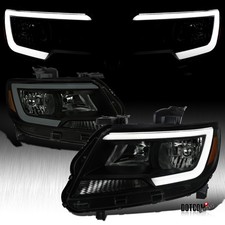Fit 2015-2022 Chevy Colorado Black Smoke LED DRL Headlights Halogen Headlamps
