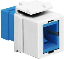 ICC SC Fiber Optic Keystone Coupler with Simplex Port, White (X5)