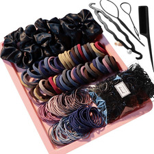 755PCS Hair Accessories for Woman Set Seamless Ponytail Holders Variety Hair Scr