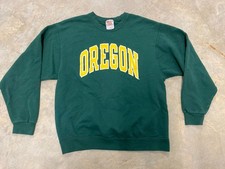 Vintage 90's University Oregon Sweatshirt Green Size L Spellout