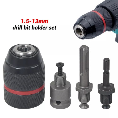 Metal Heavy Duty 1/2-20UNF 13mm Keyless Drill Chuck Hex Shank/SDS/Square Adaptor - Picture 2 of 14