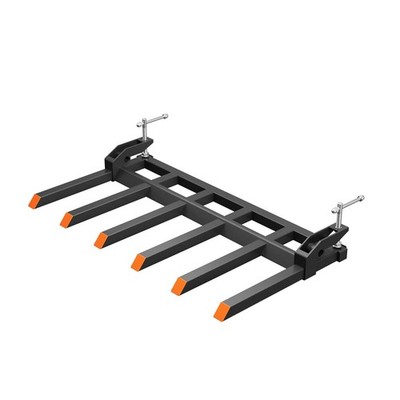 Heavy-Duty 6-Tine Clamp on Pallet Forks for Tractor Forks Over 60'', 4000 lbs