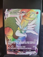Pokémon TCG Cinderace VMAX Rebel Clash Holo Card 194/192 Rainbow Secret Rare on eBay