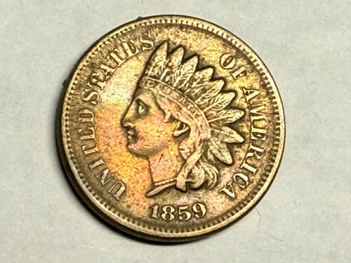 1859 copper-nickel INDIAN HEAD U.S. Cent. VF/F, cleaned. #q1