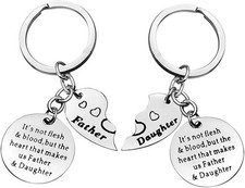 Funny Dad Daughter Gift for Step Dad Papa Father Stepdad Keychain Stepdad