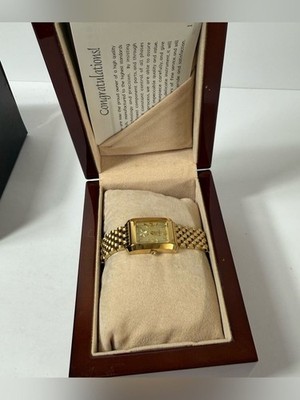 Vintage GENEVE Gold Tank Watch Rectangular Old Money Aesthetic w/ Box