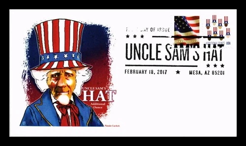 US COVER UNCLE SAM'S HAT ADDITIONAL OUNCE FDC COMBO PANDA CACHET