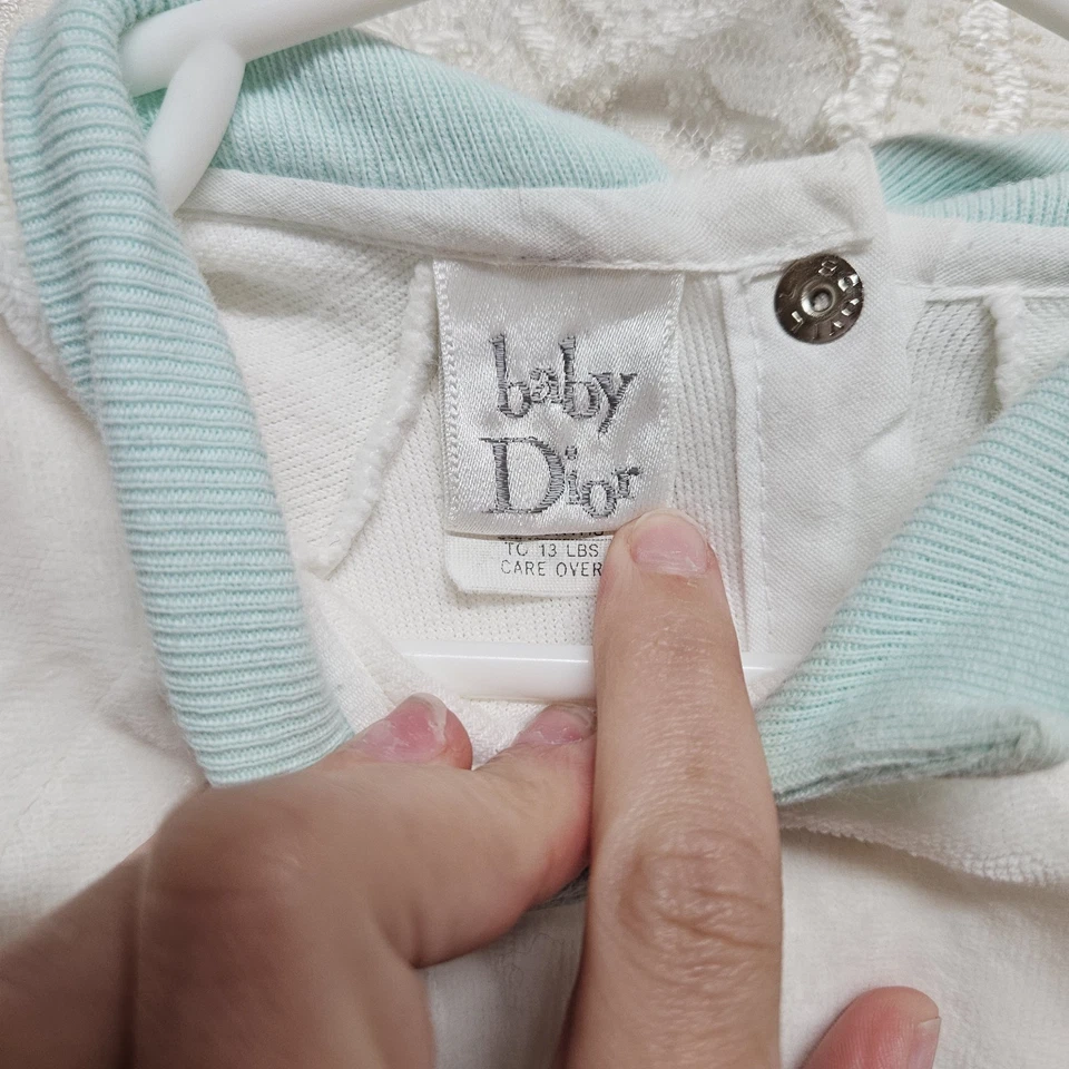 Vintage Baby Dior Pajamas Size 3 Months (Some Staining As Pictured) - Image 4 of 4