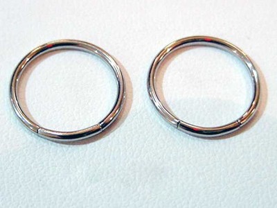 PAIR OF 16G 5/16'' INCH SMOOTH CBR RING TITANIUM SEGMENT RINGS LIP EARRING 