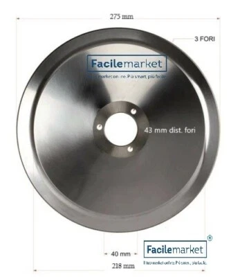 Lama per affettatrice Rasspe 275-40-3-218 H 15 CM Made in Italy