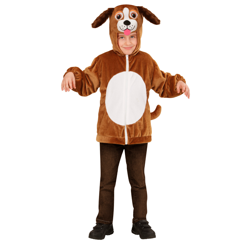 COSTUME CARNEVALE CANE FELPA CON CAPPUCCIO TRAVESTIMENTO 1/5 ANNI 9747