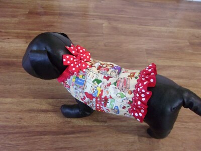  dog dress, Christmas, elves in the kitchen,Small*(read details for size)