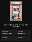 Nolan Ryan Koosman Auto RC 1968 Topps #177 RC PSA 8 PSA/DNA 10 AUTO (MC) LOW POP