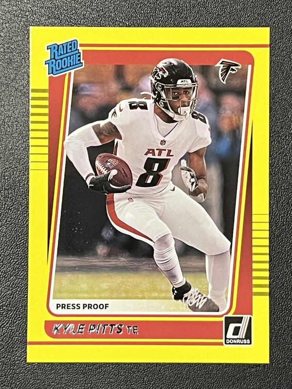 2021 Panini Donruss Rated Rookie Press Proof Yellow Kyle Pitts #260 Rookie RC