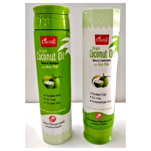 Caring Coconut Oil Charcoal Natural Shampoo 200ml & Conditioner 200ml - Picture 2 of 2