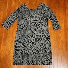 Banana Republic 3/4 Sleeve Brown leopard print women's Shift Dress Sz Small