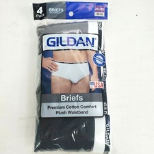 Gildan Men's Briefs Value Pack 4 size 2XL Multicolor Cotton Plush Waistband New