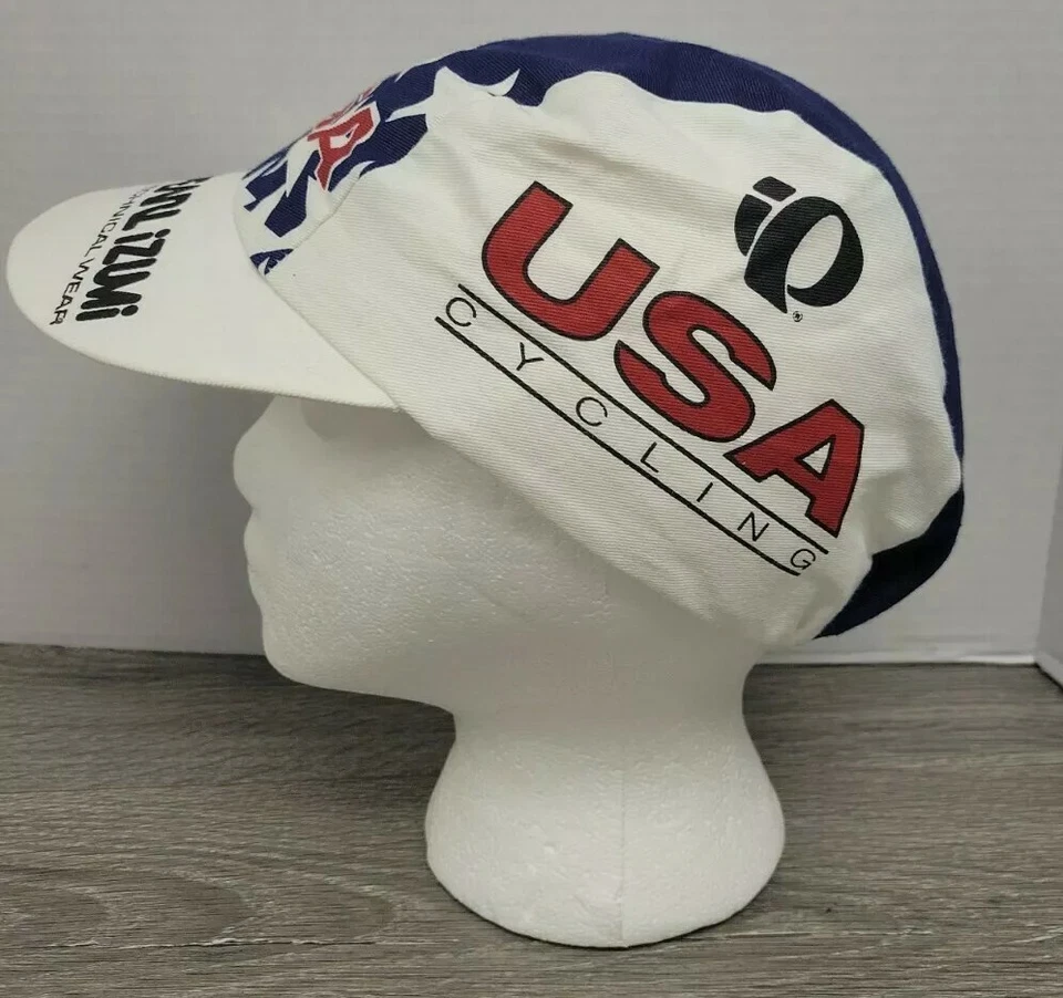 Gorra De Colección Pearl Izumi Ciclismo Rojo Blanco Azul Equipo Oficial EE. UU. Talla Única Foto 2 de 4