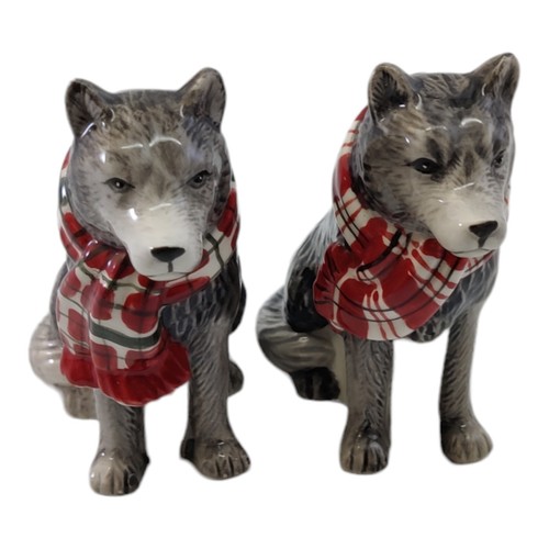 Set sale e pepe in ceramica dipinto a mano Great Wolf Lodge lupi grigi - Foto 5 di 12