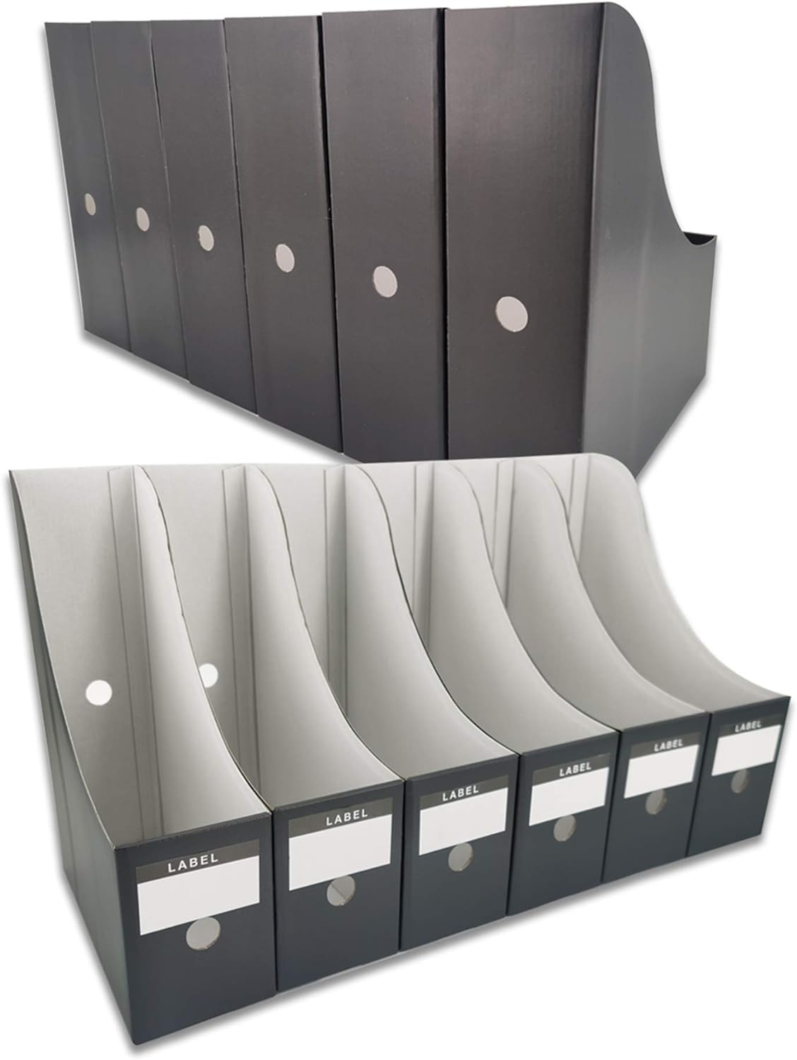 12-Pack Black Magazine File Holders for Desk Organization-image