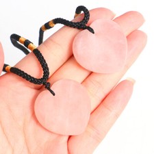 Natural Rose Quartz Crystal Heart Stone Pendant Chakra Healing Reiki Necklace