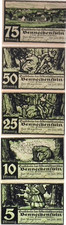1921 Germany BENNECKENSTEIN 5 10 25 50 75 Phennig Banknote / Notgeld Set
